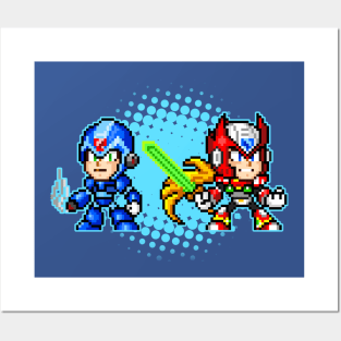 Mega Man X and Zero Pixel Posters and Art